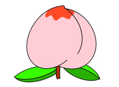 美味可口的桃子簡筆畫圖片含上色